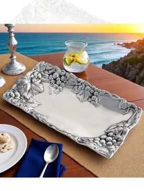 Vintage Arthur Court Silver Grape Vine Serving Tray 6x12